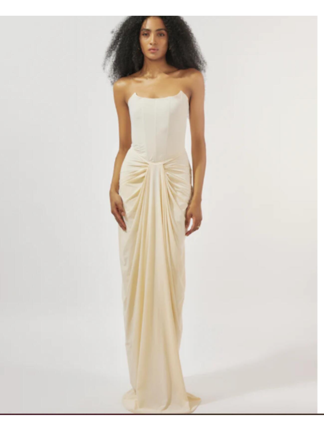 Deme By Gabriella Pearl Evening Dress Ivory Butter
